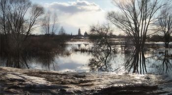 Апрельский паводок / Разлив речки Тёши в окрестностях села Заречного.