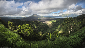 &quot;Зелёный Батур&quot; / Вулкан Батур в обрамлении тропической зелени. Остров Бали, Индонезия