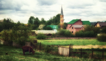 Село Ильчимбетово в мае / село, май , мечеть, весна