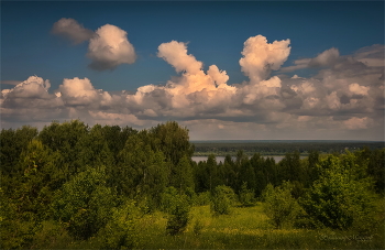 &quot;Зелёное лето, небо, облака, река&quot;© / край, где живу