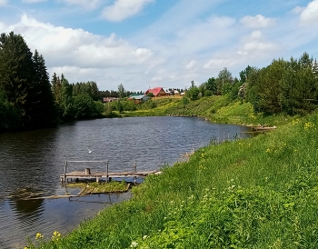 Воскресный денёк. / Деревенский пейзаж. Пруд.