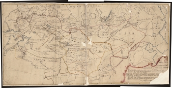 Карта пограничный мест Сибирской и Оренбургской губерний, 1758 / Занятная карта середины 18-го века, на которой &quot;пограничные места&quot; Сибири простираются до Индии