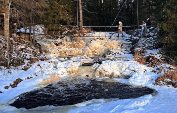 Ледяной водопад / Карелия - в мраморном каньоне Рускеала