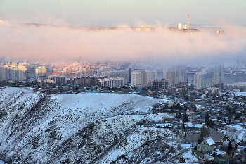  / Красноярск. Красный гребень. Зимний рассвет.