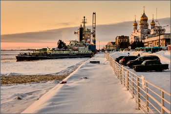 На зимних причалах. / Архангельск. Причалы морского вокзала. Снято на прошлой неделе.