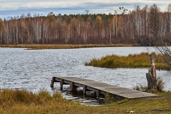 Холодный осенний день на озере. / ***