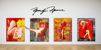 Монро и красный цвет / Оммажи с картинами Художника Рихтера и фотопортретами Монро.

Андрей Вознесенский
Монолог Мерлин Монро
Я Мерлин, Мерлин. Я героиня
самоубийства и героина.
Кому горят мои георгины?
С кем телефоны заговорили?
Кто в костюмерной скрипит лосиной?
Невыносимо,
невыносимо, что не влюбиться,
невыносимо без рощ осиновых,
невыносимо самоубийство,
но жить гораздо невыносимей!
Продажи. Рожи. Шеф ржет, как мерин
(Я помню Мерлин.
Ее глядели автомобили.
На стометровом киноэкране
в библейском небе, меж звезд обильных,
над степью с крохотными рекламами
дышала Мерлин, ее любили…
Изнемогают, хотят машины.
Невыносимо), невыносимо
лицом в сиденьях, пропахших псиной!
Невыносимо, когда насильно,
а добровольно — невыносимей!
Невыносимо прожить, не думая,
невыносимее — углубиться.
Где наша вера? Нас будто сдунули,
существованье — самоубийство,
самоубийство — бороться с дрянью,
самоубийство — мириться с ними,
невыносимо, когда бездарен,
когда талантлив — невыносимей,
мы убиваем себя карьерой,
деньгами, девками загорелыми,
ведь нам, актерам, жить не с потомками,
а режиссеры — одни подонки,
мы наших милых в объятьях душим,
но отпечатываются подушки
на юных лицах, как след от шины,
невыносимо,
ах, мамы, мамы, зачем рождают?
Ведь знала мама — меня раздавят,
о, кинозвездное оледененье,
нам невозможно уединенье,
в метро,
в троллейбусе,
в магазине
«Приветик, вот вы!» — глядят разини,
невыносимо, когда раздеты
во всех афишах, во всех газетах,
забыв, что сердце есть посередке,
в тебя завертывают селедки,
лицо измято, глаза разорваны
(как страшно вспомнить во «Франс-Обзёрвере»
свой снимок с мордой самоуверенной
на обороте у мертвой Мерлин!).
Орет продюсер, пирог уписывая:
«Вы просто дуся, ваш лоб — как бисерный!»
А вам известно, чем пахнет бисер?!
Самоубийством!
Самоубийцы — мотоциклисты,
самоубийцы спешат упиться,
от вспышек блицев бледны министры —
самоубийцы, самоубийцы,
идет всемирная Хиросима,
невыносимо,
невыносимо все ждать, чтоб грянуло, а главное —
необъяснимо невыносимо,
ну, просто руки разят бензином!
невыносимо горят на синем
твои прощальные апельсины…
Я баба слабая. Я разве слажу?
Уж лучше — сразу!
1963 г.