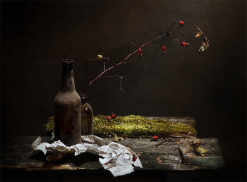 С шиповником / Стеклотара с шиповником