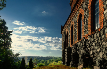 Вечер в Райце / Храм Святой Великомученицы Варвары. Беларусь, Гродненская область, Кореличский район, агрогородок Райца, Первомайская улица, 7.
