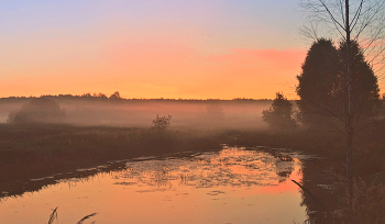 Вечерняя заря с отражением / Вечерняя заря с отражением