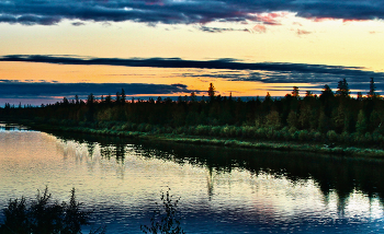 Зори вечерние... / На Елогуй-реке.
Красноярский Север. Туруханский район.