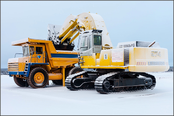 Техника. / На алмазном месторождении имени М.В. Ломоносова недалеко от Архангельска. Ноябрь.
