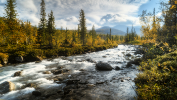 Иидичйок / Хибины, река Гольцовка(Иидичйок), сентябрь.