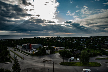 вид из окна / озеро в окне