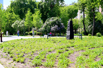 Героям Декабрьского восстания / Парк Декабрьского восстания в Москве. Май 2024. Обелиск &quot;Героям Декабрьского вооруженного восстания 1905 г.&quot; Обелиск сооружён в 1920 году на деньги рабочих Пресни к 15-летней годовщине Декабрьского восстания.