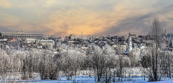 Первый зимний иней и туман. / Правобережье г. Калуги.