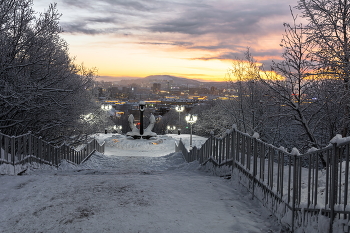 морозный закат / вечерний Мурманск