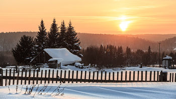 Зимний закат / Село Дмитриевка Кемеровская обл.