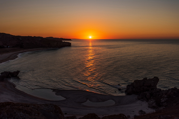 закат в бухте Шелковица / Азовское море