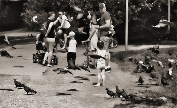 Летите голуби... / Лица в парке.