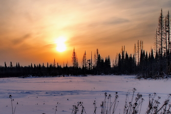 Декабрьский вечер. / **Томская область.*