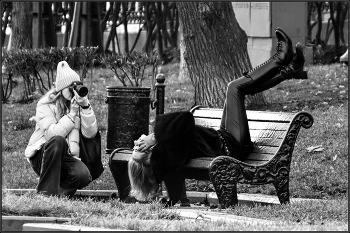 ..... Процесс фото сессии .... / уличный сюжет