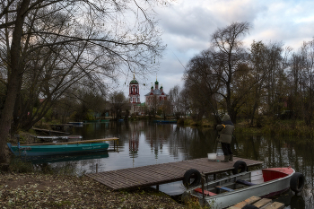 Открытка Переславля Залесского / Переславль Залесский, речка Трубеж, церковь Сорока мучеников