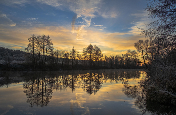 Осенью в ноябре. / Рассвет на озере Рожок.