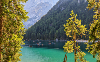 Lago di Braies / Италия Доломитовые Альпы
