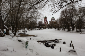 Открытка Переславль Залесский / Переславль Залесский, речка Трубеж, церковь Сорока мучеников
