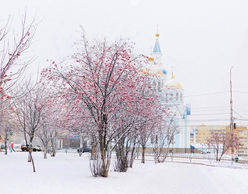 &nbsp; / заснеженный город