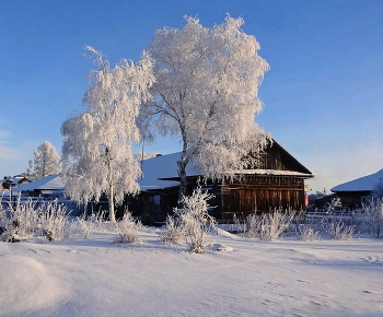 Морозное дыхание деревни... / Сибирское село