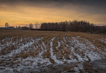"Зимний вечер в поле. Росчерки"© / зимние вечера