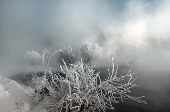 Зимы прекрасные мгновенья... / дым над водой