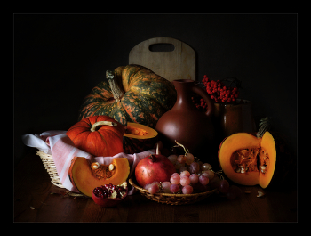 И вкусные, и полезные / Натюрморт с тыквами