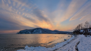 Зимний закат в Лидовке / Продолжение с прогулки в бухте Лидовка.