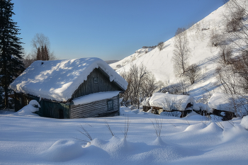 Деревня зимой / Кузбасс, Таштагольский район, п. Подкатунь