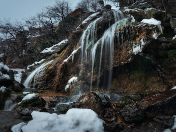 Серебряные потоки / Водопад Су-Учхан. Река Кызылкобинка. Урочище Кызыл-Коба. Республика Крым. 03 января 2026