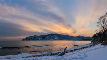 Зимний закат в Лидовке / Продолжение с прогулки в бухте Лидовка.