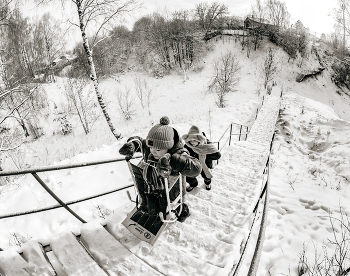 На горку / Зима