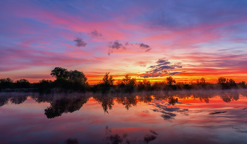 &nbsp; / рассвет на пруду