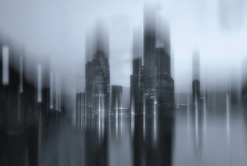 Москва. Сити. Утро. / Вид на Москва - Сити с Бережковской набережной.