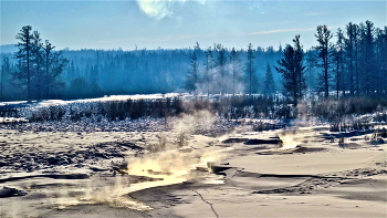 Незамерзающий родник / Сибирь.
Тоора-Хем. Тоджа, Тува.