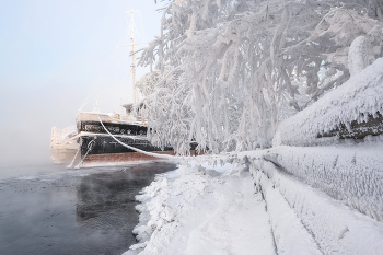 Красноярский рабочий / Морозная изморозь на Енисее