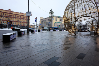 Лубянка / Лубянская площадь в Москве. Февраль 2024.