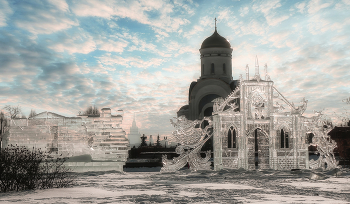 Ледяные скульптуры. / Выставка ледяных скульптур на Поклонной горе.