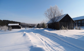 Зима в Сибирской глубинке / Сибирь, зима, село