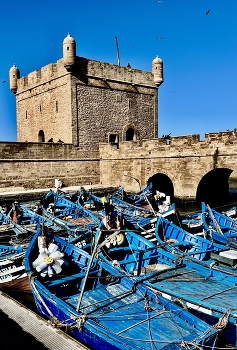 &nbsp; / Blue Boats of the Moroccan port Essaouir