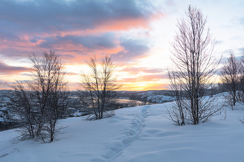 Низкая облачность / на сопках Мурманска