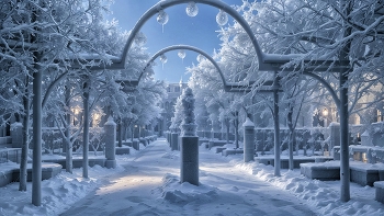 Заледеневший город / После прошедшего ледяного дождя и -25, город реально преобразился..